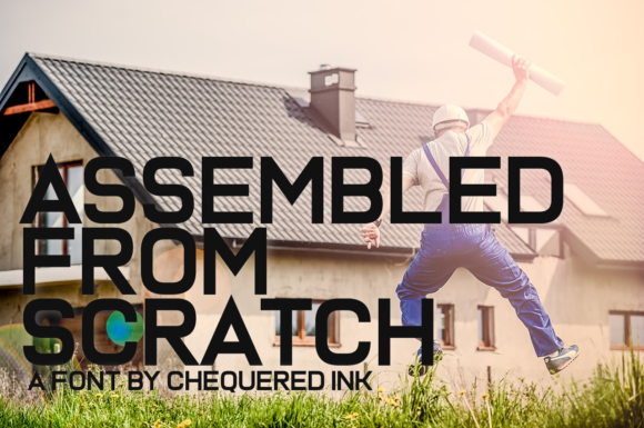 Assembled from Scratch: A Bold Display Font for Creative Projects